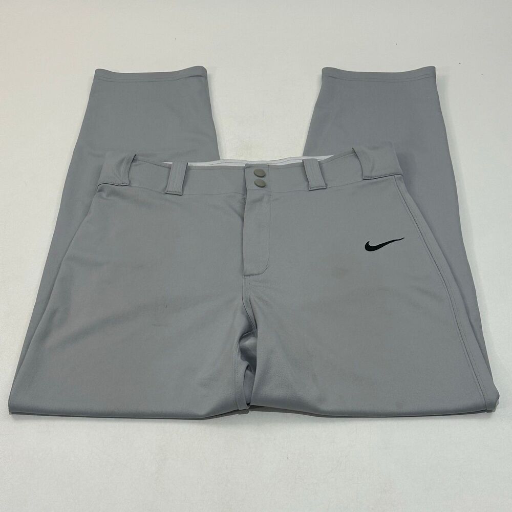 Nike Men's Baseball Pants Light Grey Dri-FIT Performance Stretch, Size‎ S